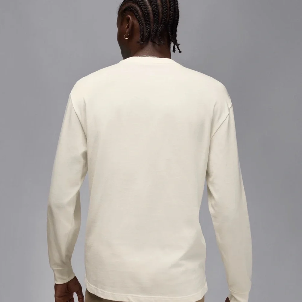 Jordan Off-White Long Sleeve Pocket Tee with Pocket Logo
